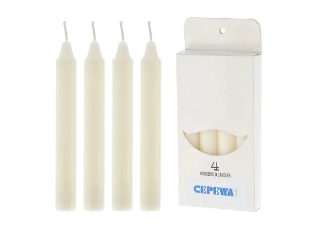 4er-Pack Cremefarbene Stabkerzen, 15 cm – Elegantes Kerzenset TK Gruppe® Grosshandel 