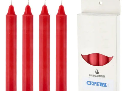 4er-Pack Rote Stabkerzen, Höhe 15 cm – Elegantes Kerzenset TK Gruppe® Grosshandel 