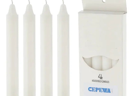 4er-Pack Weiße Stabkerzen, 15 cm Hoch - Klassische Dekorkerzen TK Gruppe® Grosshandel 