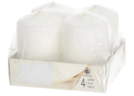 4er-Pack Weiße Stumpenkerzen, 8cm Hoch - Zeitloses Dekorelement TK Gruppe® Grosshandel 