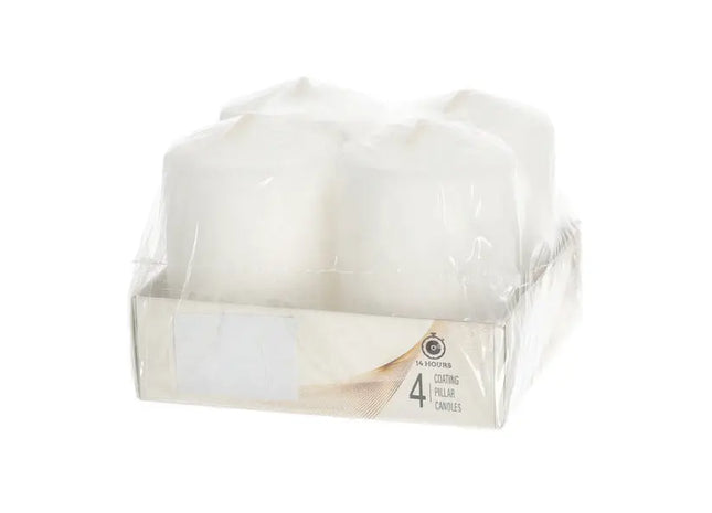 4er-Pack Weiße Stumpenkerzen, 8cm Hoch - Zeitloses Dekorelement TK Gruppe® Grosshandel 