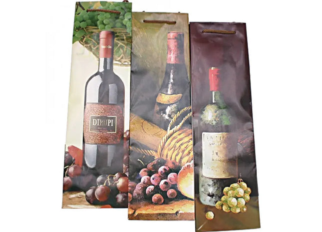 4er-Set Geschenktüten für Lackflaschen, 35x10x10cm - Ideal für stilvolle Präsentationen TK Gruppe® Grosshandel 