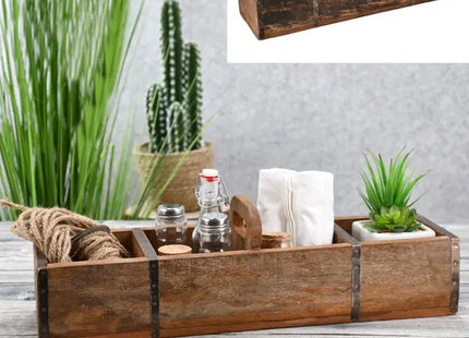 4er Set Holzkisten in Ziegelform, Altholz-Optik, ca. 17x60cm - Stilvolle Aufbewahrungslösung TK Gruppe® Grosshandel 