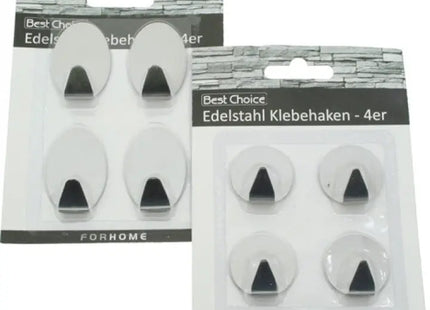 4er-Set Selbstklebende Haken aus Edelstahl, Größen 5cm & 3.5cm - Vielseitige Aufhängelösung TK Gruppe® Grosshandel 