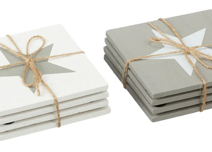 4er-Set Stern-Untersetzer, 2 Designs pro Set, 10x10 cm – Perfekt für Zuhause TK Gruppe® Grosshandel 