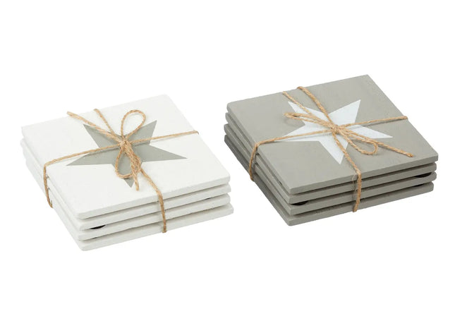 4er-Set Stern-Untersetzer, 2 Designs pro Set, 10x10 cm – Perfekt für Zuhause TK Gruppe® Grosshandel 