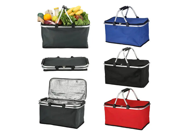 4er Set Thermo-Einkaufskorb, faltbar, großes Volumen 30l – Ideal für unterwegs TK Gruppe® Grosshandel 