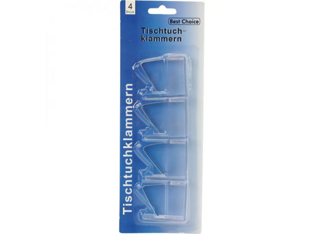 4er Set Tischtuchklammern, 5x4.5cm, praktisch auf Karte verpackt TK Gruppe® Grosshandel 