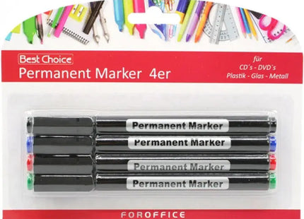 4er-Set Vielseitige Permanentmarker, Sortierte Farben - Multifunktionaler Schreibsatz TK Gruppe® Grosshandel 