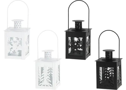 4er Set Weihnachts-Teelichtlaternen, ca. 12,5 cm Höhe - Festliche Kerzendekoration TK Gruppe® Grosshandel 