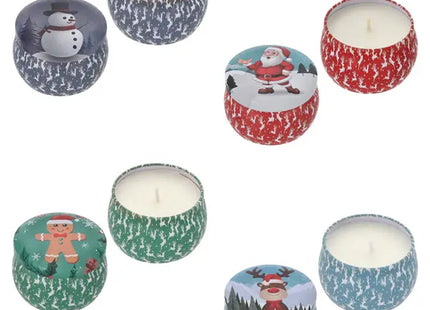 4er Set Weihnachtsduftkerzen in Dosen - Festliche Aromen, 8cm Höhe TK Gruppe® Grosshandel 
