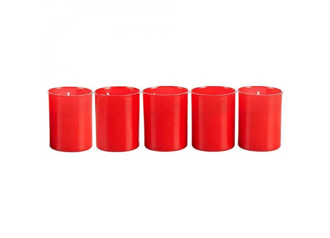 5-Pack Red Memorial Candle Holders: No.24 Grave Light Burners for Honoring Loved Ones with Serenity TK Gruppe® Grosshandel 