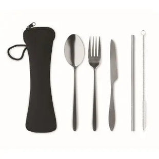 5 SERVICE Edelstahl Besteckset in Schwarz: Modern & Elegant TK Gruppe® Grosshandel 