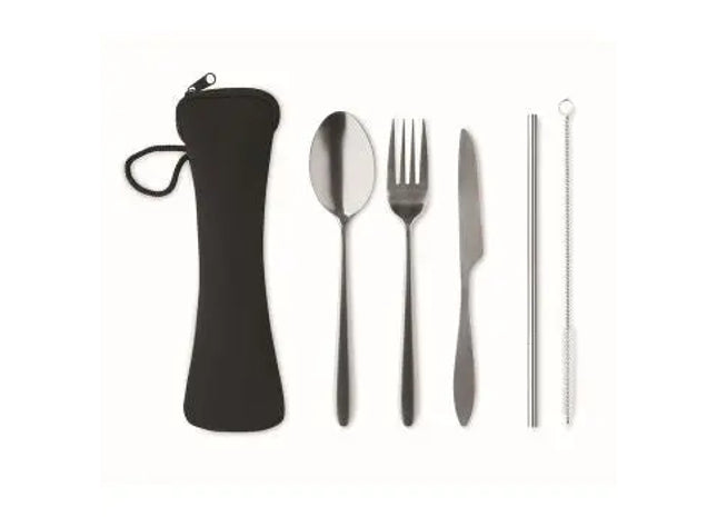 5 SERVICE Edelstahl Besteckset in Schwarz: Modern & Elegant TK Gruppe® Grosshandel 