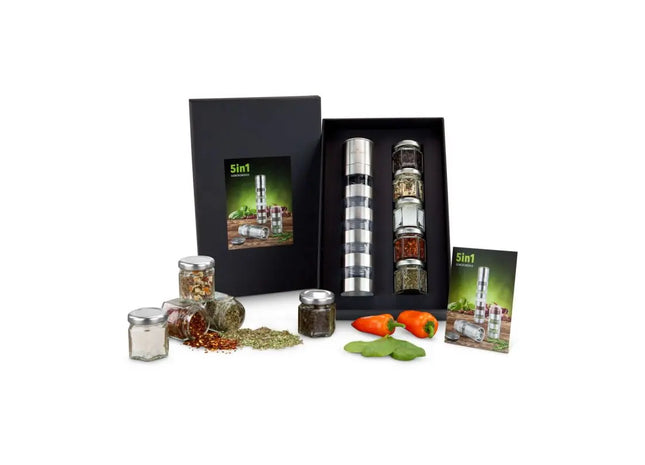 5-in-1 Gewürzmühlen-Set - Vielseitige Aromen für jede Küche TK Gruppe® Grosshandel 