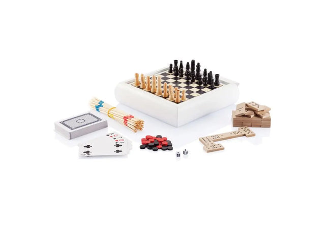 5-in-1 Spielesammlung in Weiß - Ultimative Unterhaltung für jeden Anlass TK Gruppe® Grosshandel 