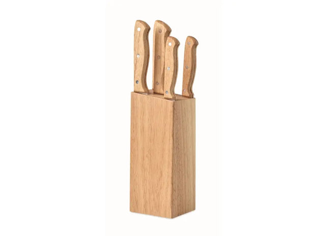 5-teiliges Messerblock-Set GOURMET - Holz Premium Küchenmesser für jeden Bedarf TK Gruppe® Grosshandel 