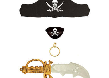 5-teiliges Piraten-Set für Kinder mit einer Größe von 36 cm – komplettes Piratenkostüm für Kinder TK Gruppe® Grosshandel 