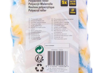 5-teiliges Polyacryl Farbroller Set - PE Farbauftragsgeräte für eine gleichmäßige Beschichtung von Wänden und Oberflächen TK Gruppe® Grosshandel 