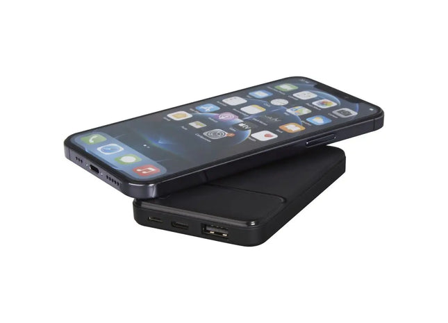 5000 mAh Powerbank, umweltfreundlich, aus recyceltem Kunststoff, schwarz - Kompakte tragbare Batterie TK Gruppe® Grosshandel 