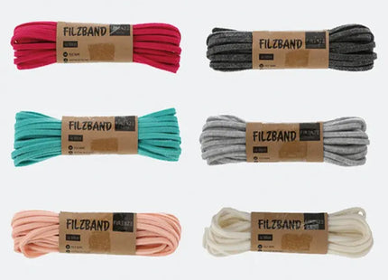 500cm Filzband, 6er-Set - Vielseitig einsetzbares Bastel- und Dekorationsmaterial TK Gruppe® Grosshandel 