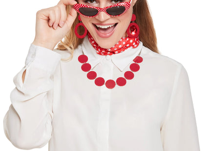 50er-Jahre Damen-Outfit, 5-teiliges Set in Rot, Vintage-Kleidung TK Gruppe® Grosshandel 