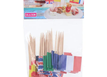 50er-Pack Cocktailstäbchen mit Flaggen - Perfekt für Partygetränke und Appetithäppchen TK Gruppe® Grosshandel 