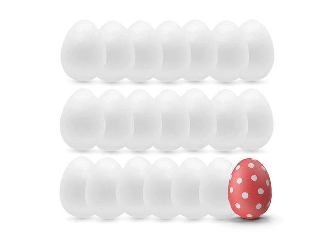 50x Styroporeier 6 cm Eier aus Styropor Plastikeier Ostereier Kunststoff, Kunststoffeier, Plastikeier zum Basteln - Deko Dekoration an Ostern