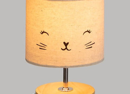 Lampe Kind Katze grau H21cm