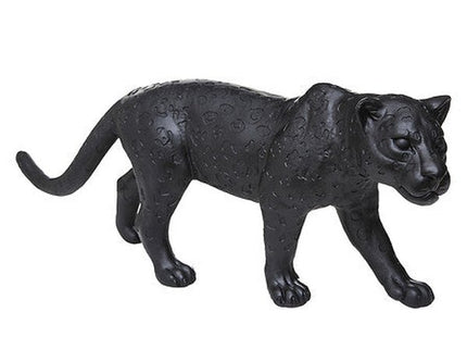 Statuette Leopard Harz schwarz H28cm