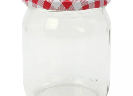 540ml Checkered Lid Mason Jar - Handy Container for Kitchen & Crafts TK Gruppe® Grosshandel 