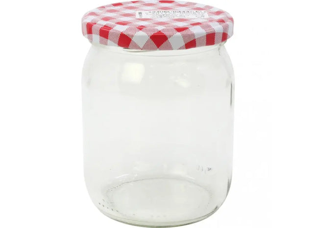 540ml Checkered Lid Mason Jar - Handy Container for Kitchen & Crafts TK Gruppe® Grosshandel 