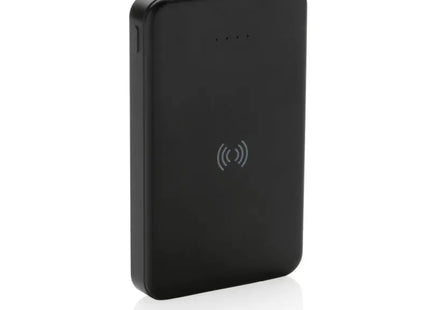 5W Kabellose Powerbank 5.000 mAh aus RCS recyceltem Kunststoff - Schwarz TK Gruppe® Grosshandel 