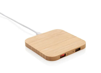 5W Kabelloses Ladegerät aus Bambus mit USB-Anschluss - Braun Nachhaltiges Design, Leicht zu bedienen TK Gruppe® Grosshandel 