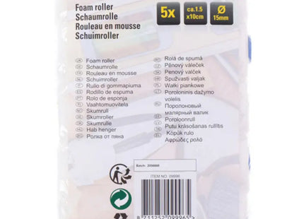 5er-Set 1.5x10cm Polyethylen-Schaumrollen - Vielseitiges Malerset für DIY-Projekte TK Gruppe® Grosshandel 