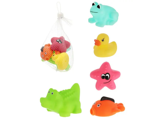 5er Set Badetiere, ca. 6 cm Durchmesser, bunte Wasserspielzeuge, schwimmfähig und kinderfreundlich TK Gruppe® Grosshandel 
