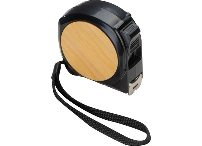 5m Maßband mit Bambus-Akzenten - Schwarz TK Gruppe® Grosshandel 