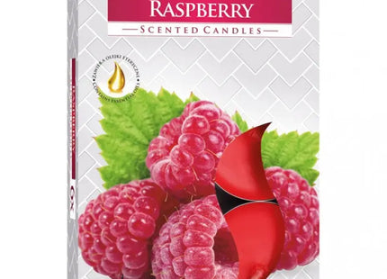 6 Raspberry-Scented Candle Lights in Foldable Packaging - Aromatherapy Tea Candles TK Gruppe® Grosshandel 