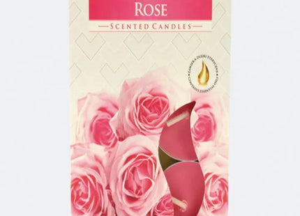 6 Rose-Scented Tealights in Foldable Packaging - Aromatherapy Candles for Home Ambiance and Relaxation TK Gruppe® Grosshandel 