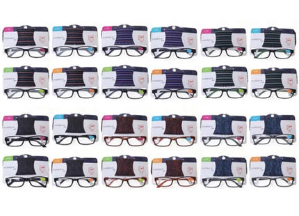 Flex-Lesebrillen im Set, 4/6 Stück sortiert mit Etui - Robust & Modisch TK Gruppe® Grosshandel 