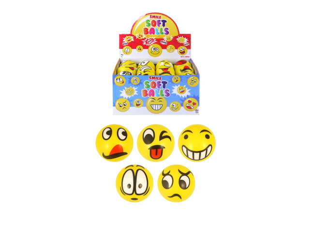 6 cm Weiche Gesichtsbälle, 12Er Pack, Sortierte Farben, Kinderspielzeug TK Gruppe® Grosshandel 