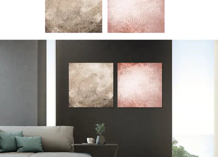 60x60cm Mandala-Leinwandbilder (2er-Set) – Premium Wandkunst Dekor | Lebendige, künstlerische Akzente TK Gruppe® Grosshandel 