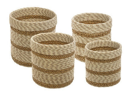 Set aus 4 Körben "Emmett" aus Jute D19 23 26 29cm