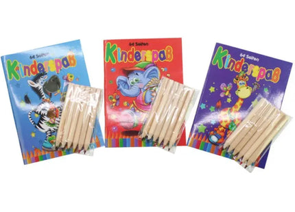 64-Page DIN A6 Coloring & Puzzle Book with 6 Coloring Markers - Creative Activity Set for All Ages TK Gruppe® Grosshandel 