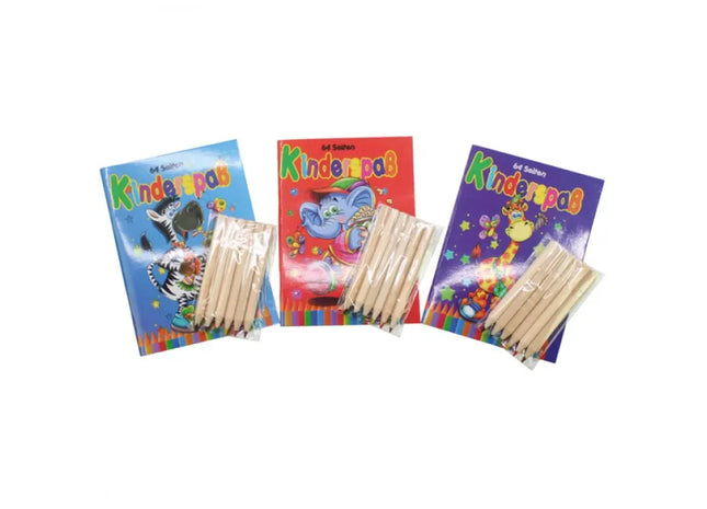 64-Page DIN A6 Coloring & Puzzle Book with 6 Coloring Markers - Creative Activity Set for All Ages TK Gruppe® Grosshandel 