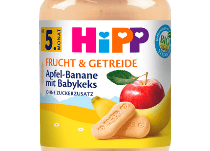 Hipp Bio Frucht & Getreide Apfel-Banane mit Babykeks 190g