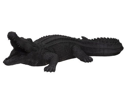 Statuette Krokodil schwarz H30cm