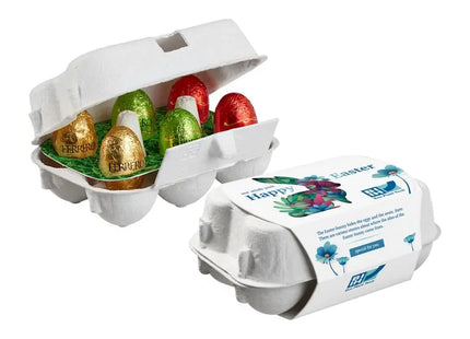 6er-Pack Ostereier-Karton mit Ferrero Küsschen Schokoladeneiern, Personalisierbar TK Gruppe® Grosshandel 