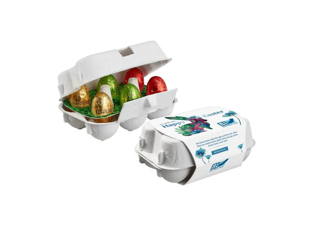 6er-Pack Ostereier-Karton mit Ferrero Küsschen Schokoladeneiern, Personalisierbar TK Gruppe® Grosshandel 