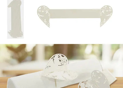 6er Set Faltbare Serviettenringe für Hochzeiten - Elegante Tischdekoration TK Gruppe® Grosshandel 